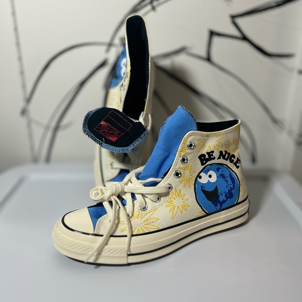 Converse Chuck Taylor High-Top Cookie Monster All Star “Be Nice” Sneakers m8 w10 - Picture 2 of 8